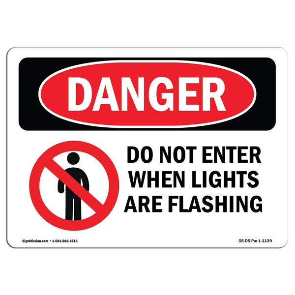 Sign, 3.5" H, 5" W, When Lights Are Flashing, Landscape, DS-D-35-L-1139-10PK